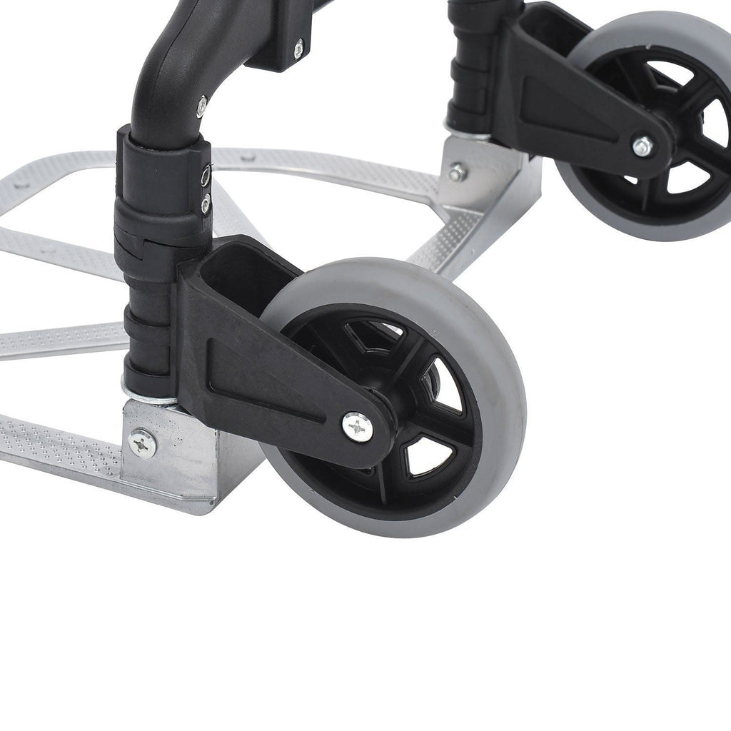 Easycomfort Carrello Portapacchi Pieghevole max 70kg with Maniglie Telescopiche e Altezza Regolabile, 41x38.7x100 cm, Argento