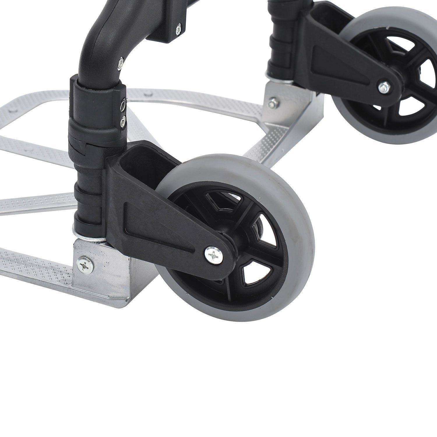 Easycomfort Carrello Portapacchi Pieghevole max 70kg with Maniglie Telescopiche e Altezza Regolabile, 41x38.7x100 cm, Argento