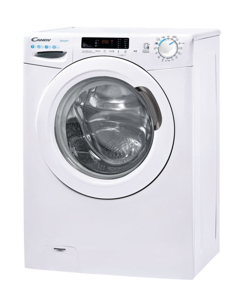 Lavatrice A Carica Frontale Smart Candy CS4 1272DE/1-S 7 Kg Classe D 1200 Giri (A85xL60xP40) Contenuti extra sull'App Bianco