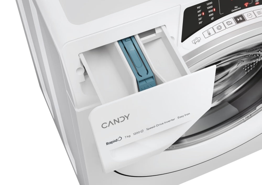 Lavatrice A Carico Frontale Candy RapidÓ RO41274DWMST/1-S 7 Kg Classe A 1200 Giri (A85xL60xP40) Funzione Vapore Wi-Fi+BLE