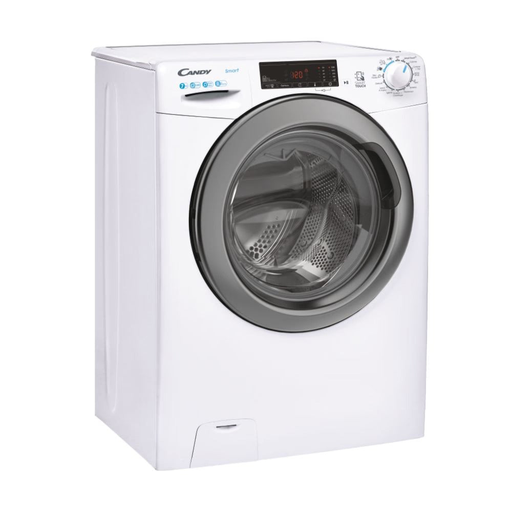 Lavatrice A Carica Frontale Candy CSS4127TWR3/1-11 Slim 7 Kg Classe C 1200 Giri (A85xL60xP40) Tecnologia NFC Contenuti extra sull'App Bianco