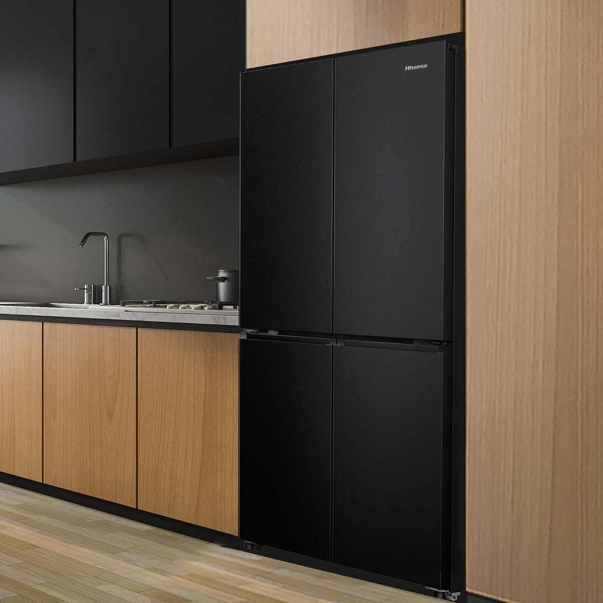 Hisense RQ5P470SAFE 4-deurs multidoor koelkast 483 liter zwart