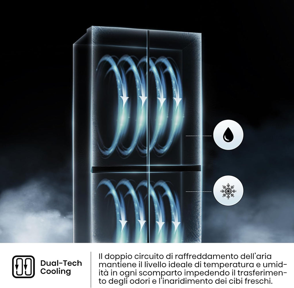 Hisense RQ5P470SAFE 4-deurs multidoor koelkast 483 liter zwart