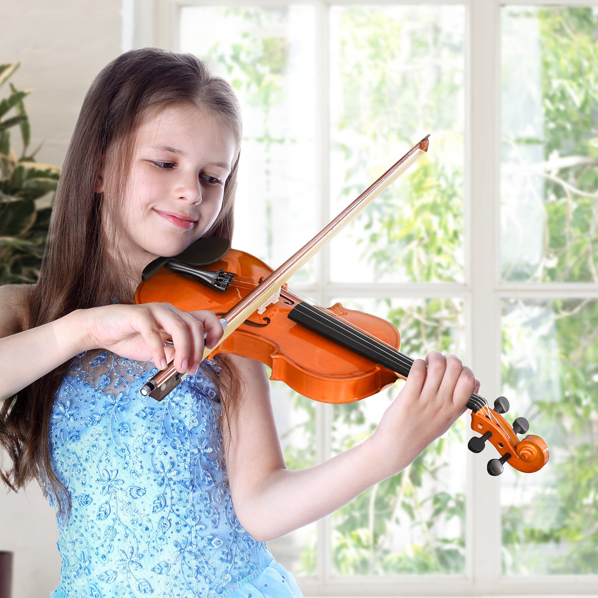 Easycomfort Violino 4/4 per Adulti with Accessori Inclusi (Custodia, Archetto, Corde, Ponticello, Accordatore) 58.5 x 21.5 x 7cm