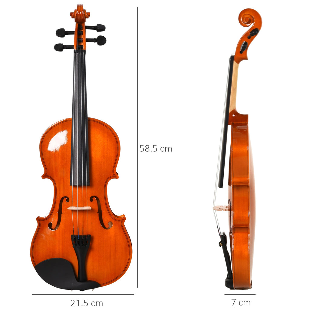 Easycomfort Violino 4/4 per Adulti with Accessori Inclusi (Custodia, Archetto, Corde, Ponticello, Accordatore) 58.5 x 21.5 x 7cm