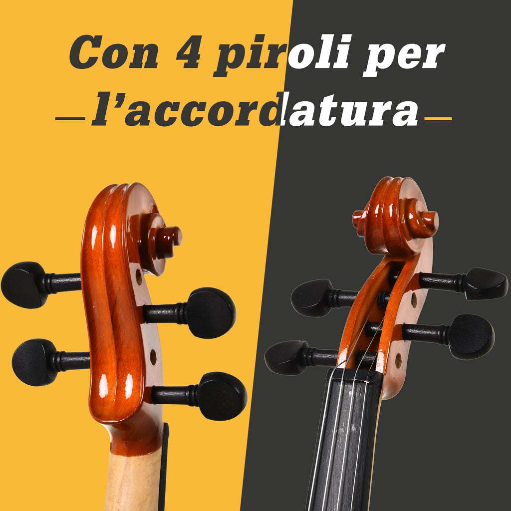 Easycomfort Violino 4/4 per Adulti with Accessori Inclusi (Custodia, Archetto, Corde, Ponticello, Accordatore) 58.5 x 21.5 x 7cm