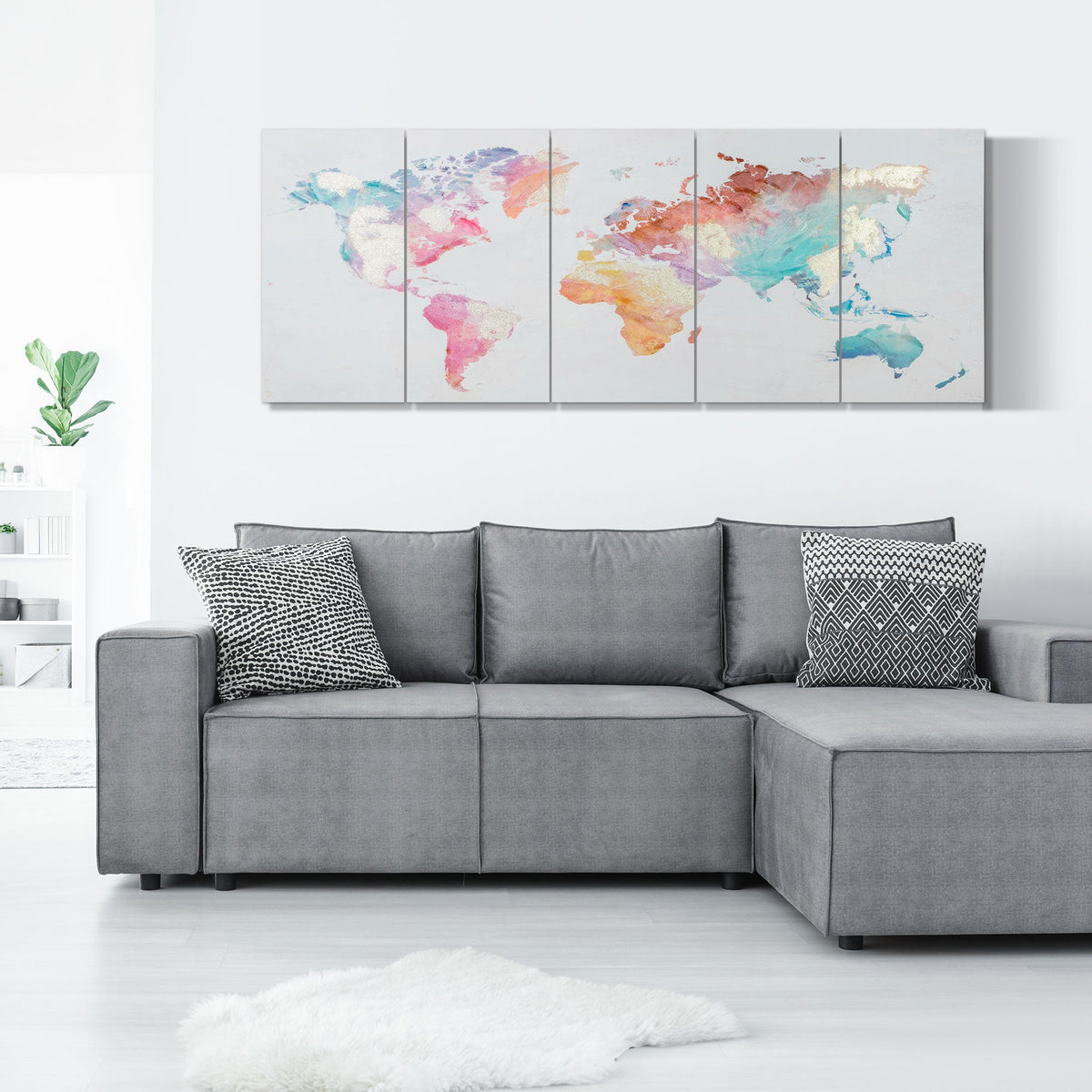 EasyComfort canvas wanddecoratie set 5-delig 80x40 cm