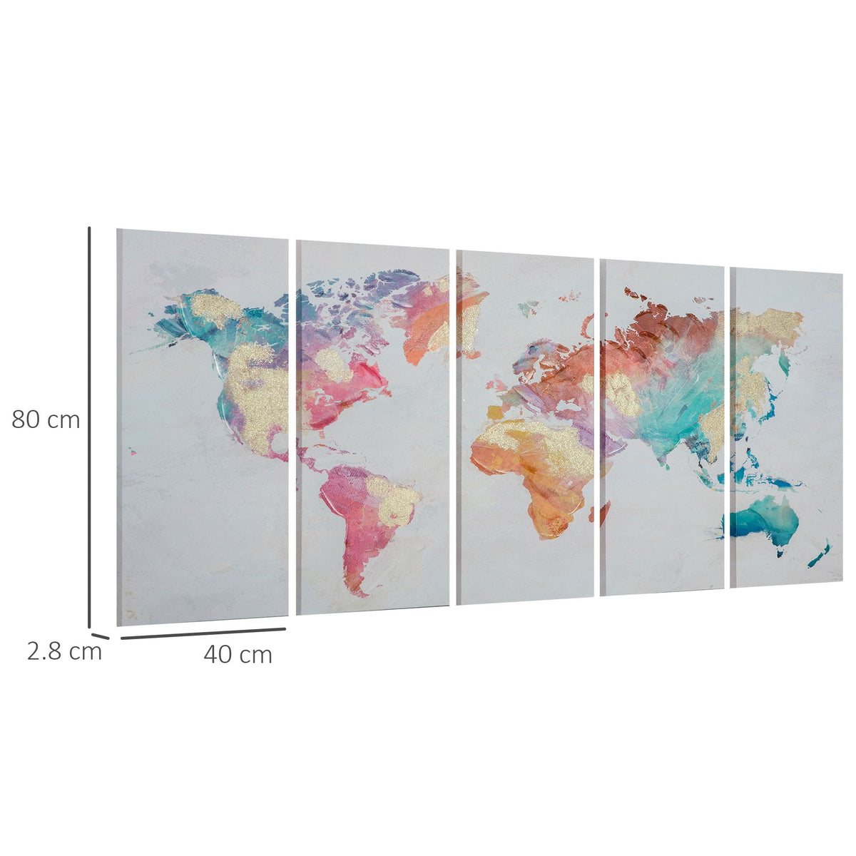 EasyComfort canvas wanddecoratie set 5-delig 80x40 cm