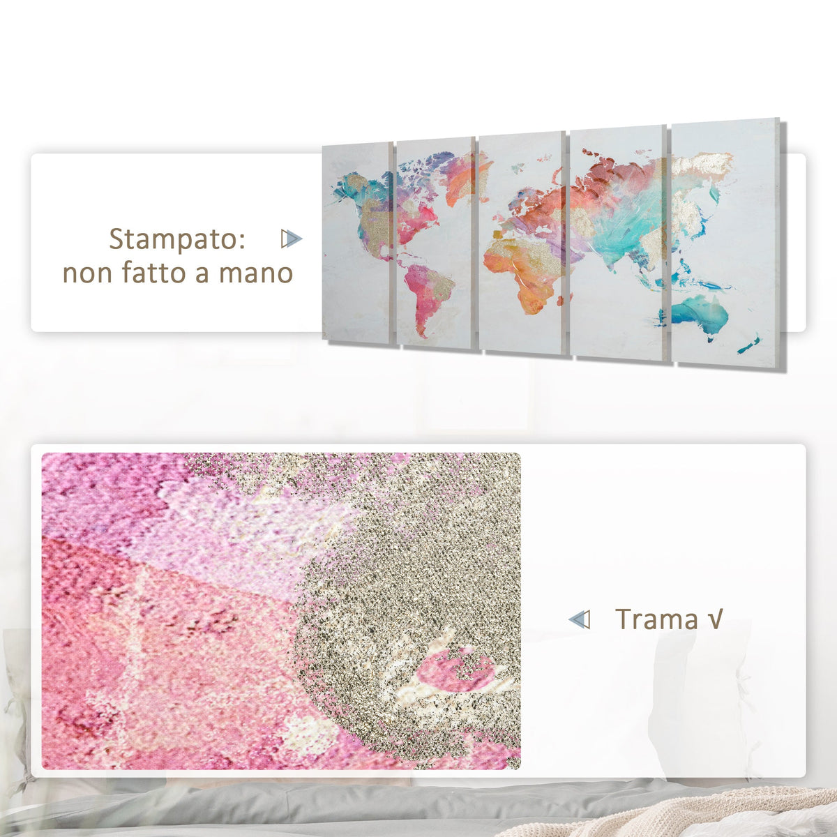 EasyComfort canvas wanddecoratie set 5-delig 80x40 cm