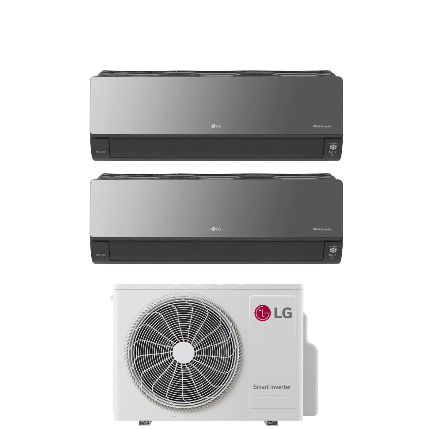 Air conditioner dual-split LG Inverter series ARTCOOL MIRROR 12+12 with MU2R17 R-32 built-in Wi-Fi 12000+12000