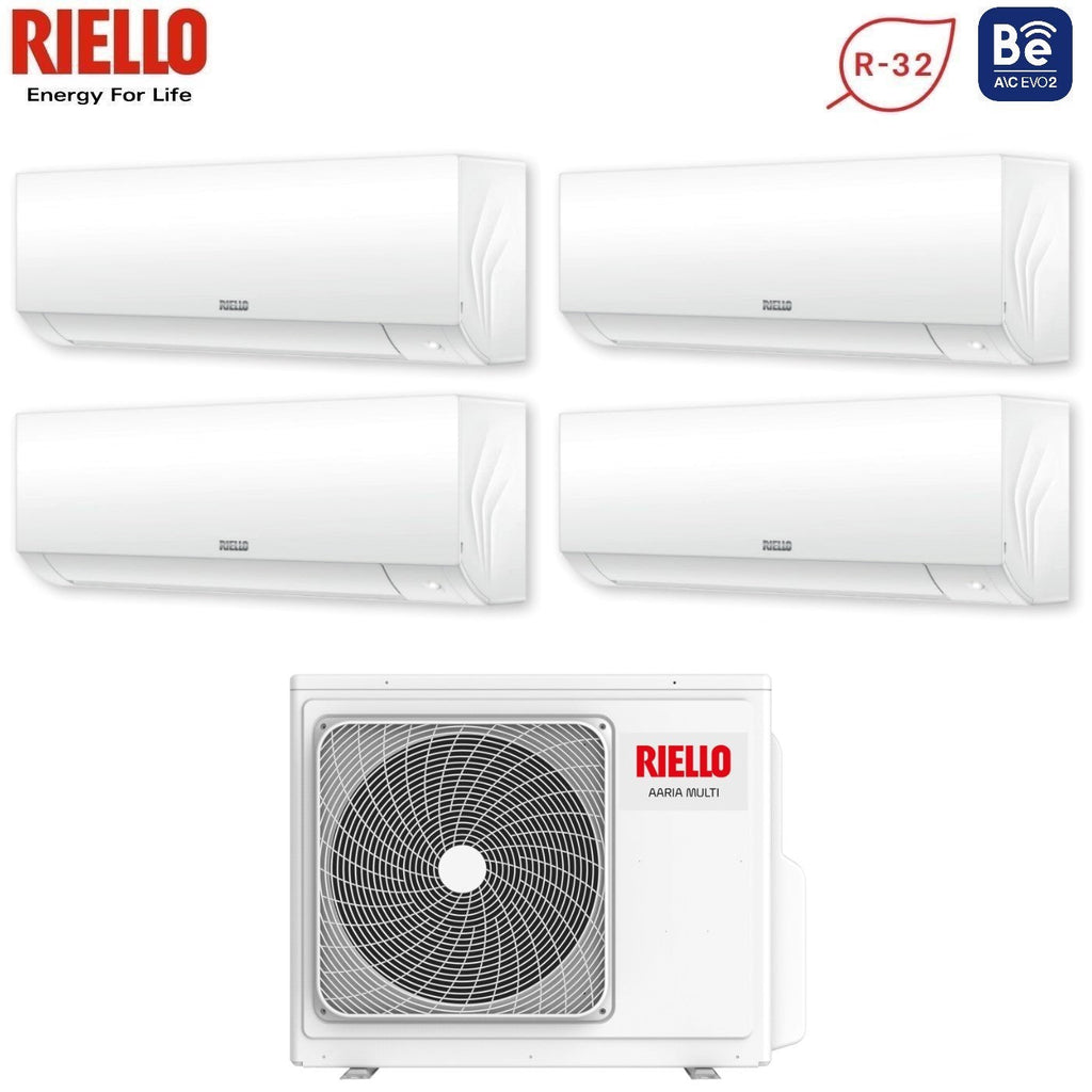Riello AARIA PLUS I quad-split airconditioner 9000+12000+12000+12000 BTU met AARIA MULTI 485 PI