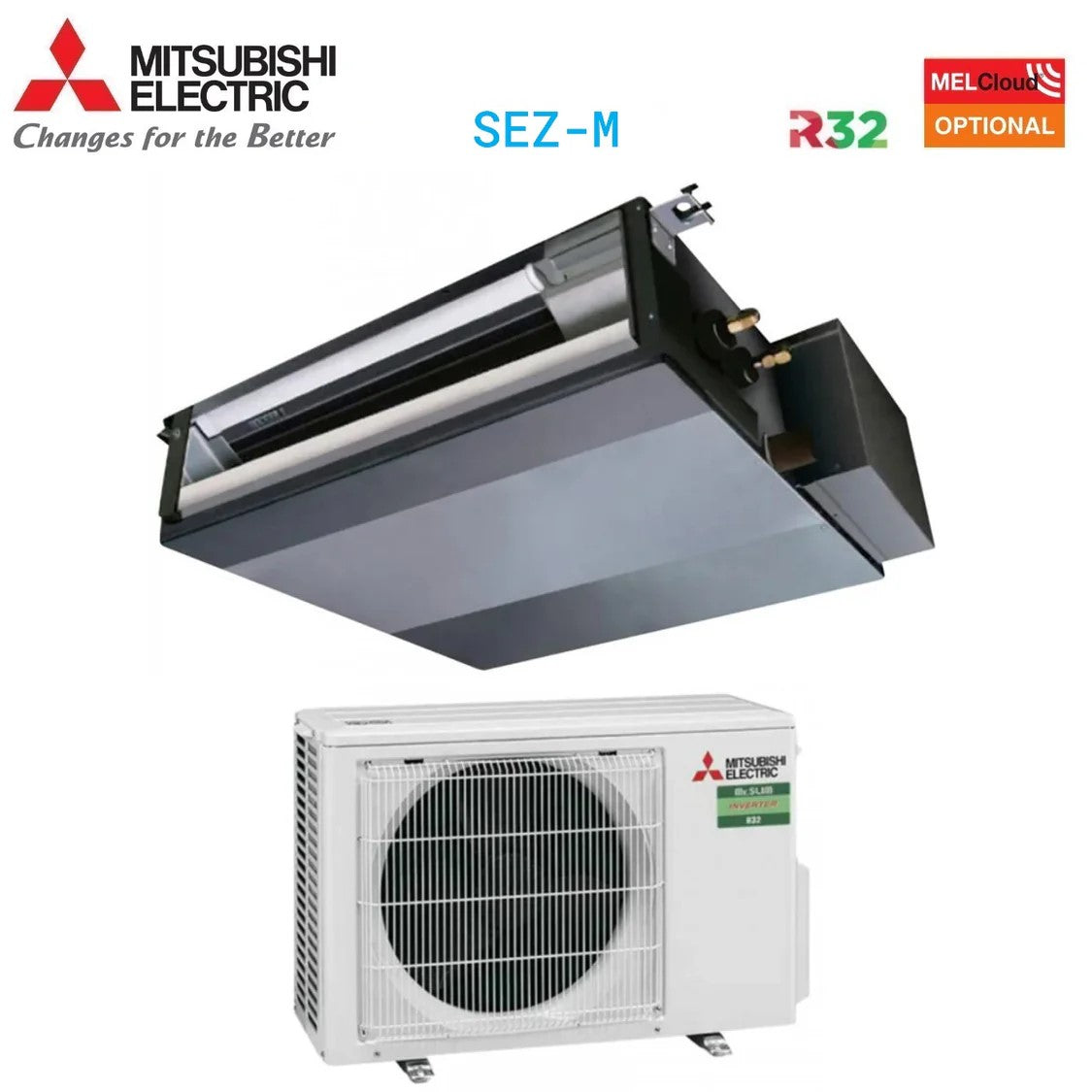 Mitsubishi Electric Ducted Air Conditioner Inverter 12000 Btu SEZ-M35DA + SUZ-M35VA R-32 Wi-Fi Optional