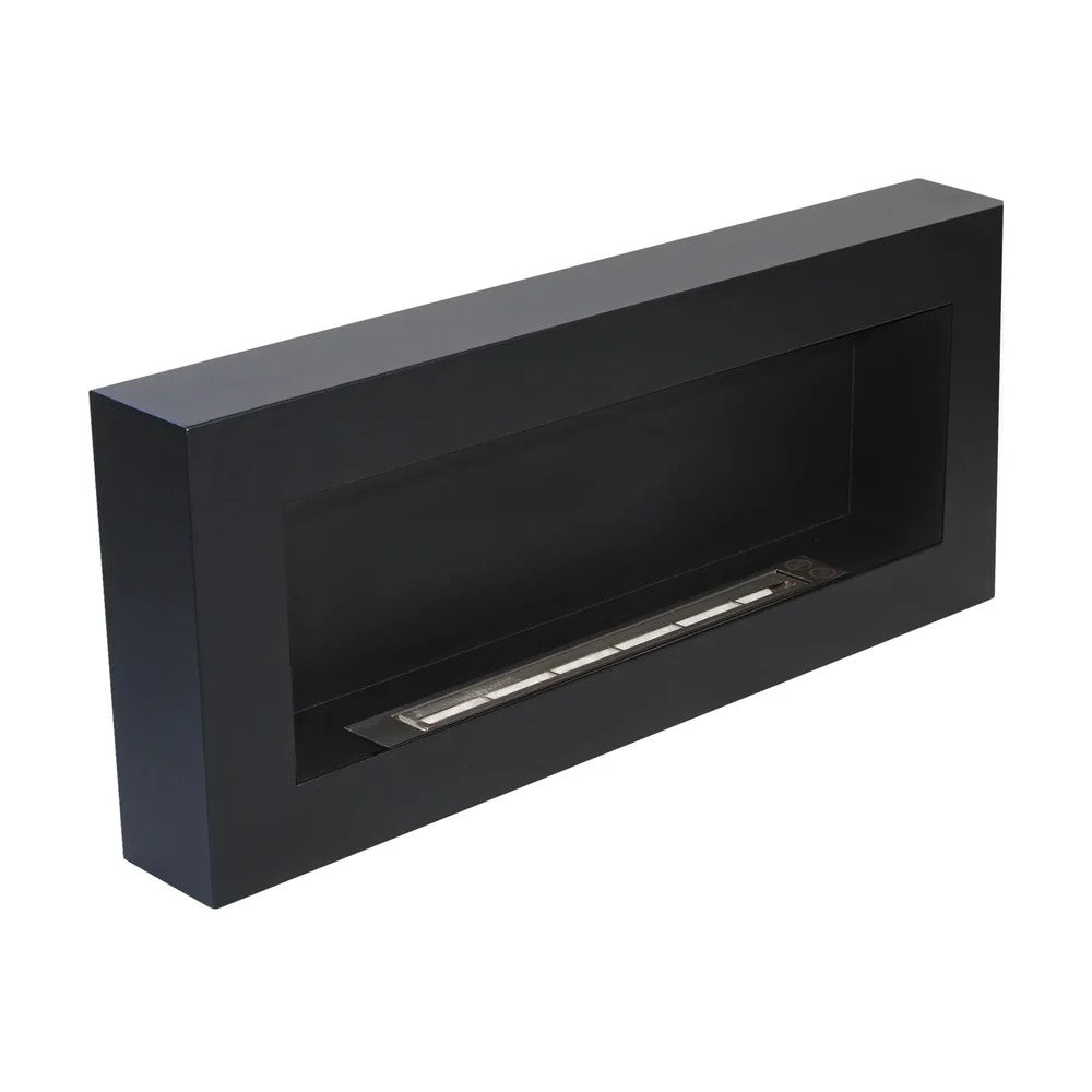 Camino a bioetanolo biocamino da parete Siena black L 90 x P 12 x H 40