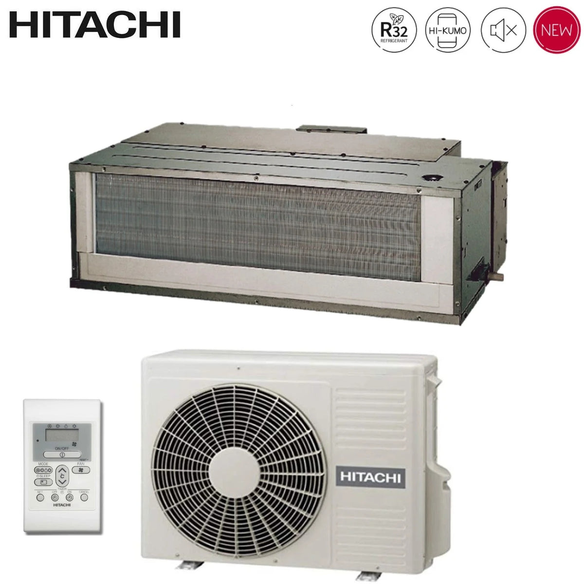 Hitachi RAD-25RPE/RAC-25NPE kanaalmodel airconditioner