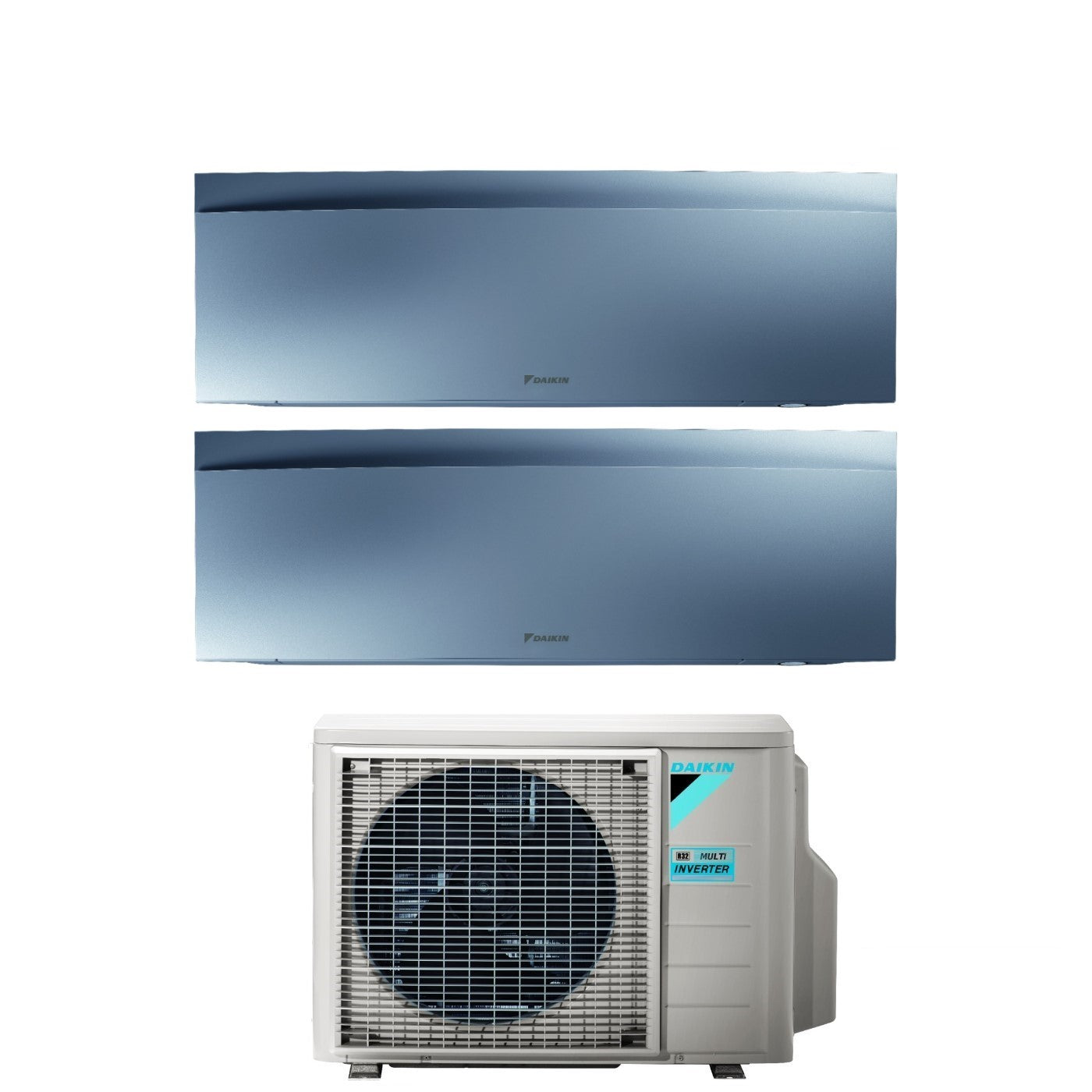 Daikin Bluevolution Dual Split Inverter Air Conditioner EMURA SILVER III 9+9 series with 2MXM40A R-32 Integrated Wi-Fi 9000+9000 Silver Color Italian Warranty