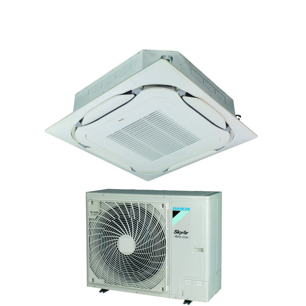 Daikin Bluevolution Air Conditioner Round Flow Cassette Inverter SkyAir Alpha-Series 42000 Btu FCAG125B + RZAG125NV1 Single Phase R-32 Wi-Fi Optional With Standard Grid