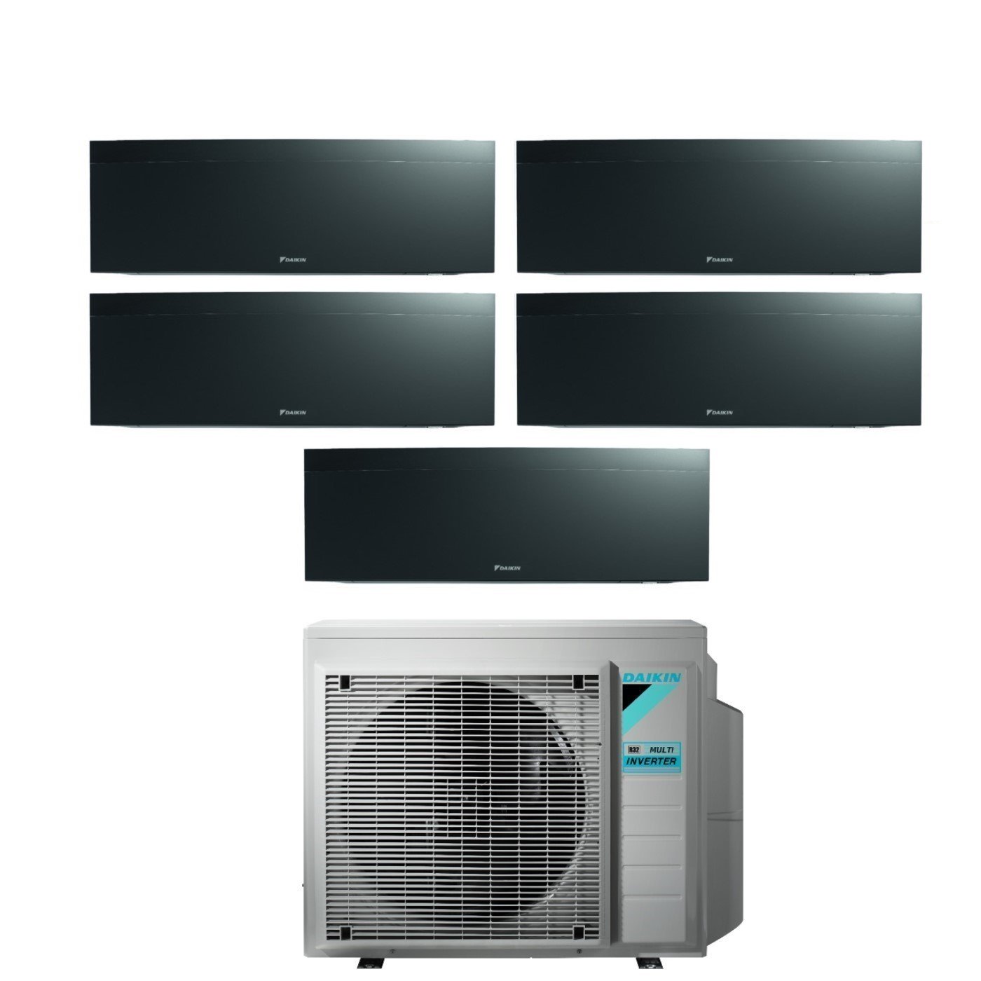 Air conditioner penta-split Daikin Bluevolution Inverter series EMURA BLACK III 9+9+9+12+12 with 5MXM90N R-32 built-in Wi-Fi 9000+9000+9000+12000+12000 Colore black - Garanzia Italiana