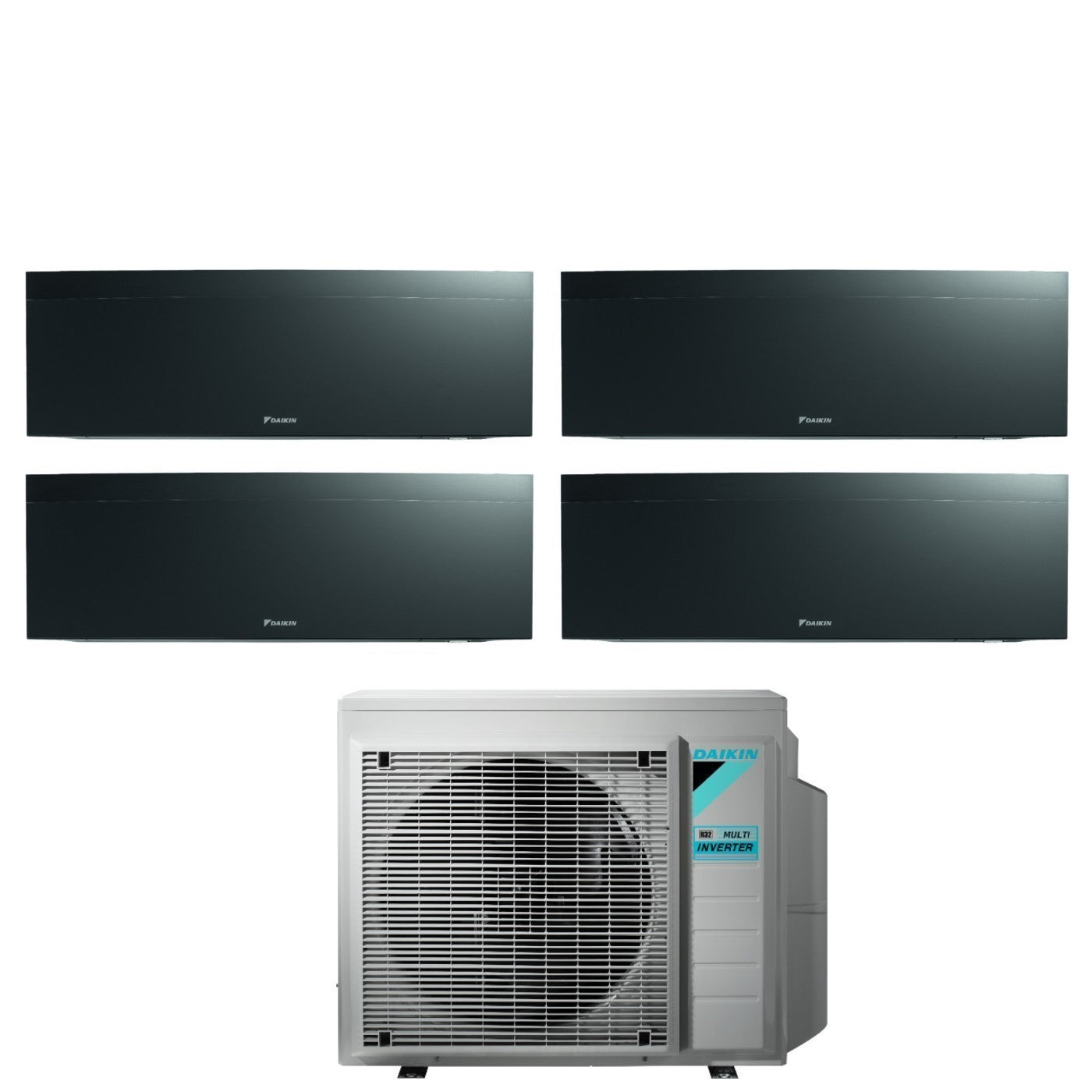Air conditioner quad-split Daikin Bluevolution Inverter series EMURA BLACK III 7+7+7+7 with 4MXM68N R-32 built-in Wi-Fi 7000+7000+7000+7000 Colore black - Garanzia Italiana