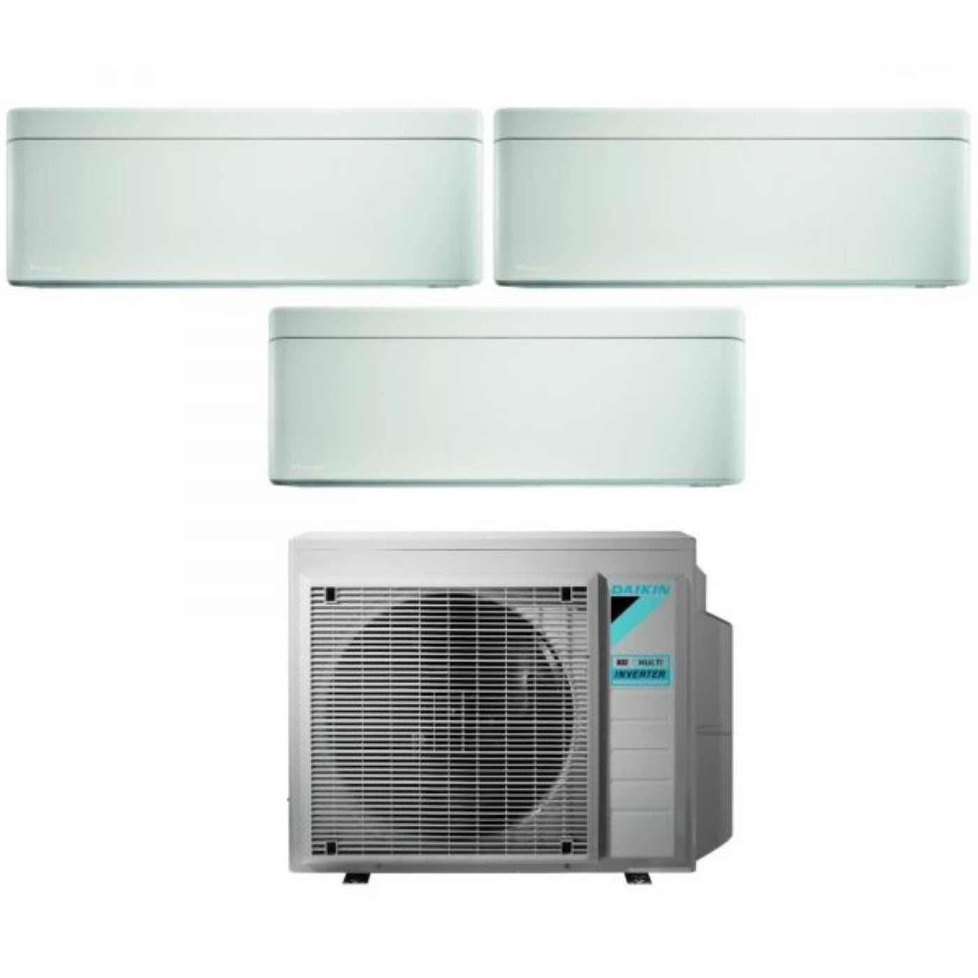 Daikin Bluevolution Trial Split Inverter Air Conditioner STYLISH WHITE 7+12+12 series with 3MXM52N R-32 Integrated Wi-Fi 7000+12000+12000 White Color - Italian Warranty