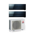 Air conditioner dual-split Mitsubishi Electric Kirigamine Style Onyx Black 9+9 with MXZ-2F33VF R-32 built-in Wi-Fi black