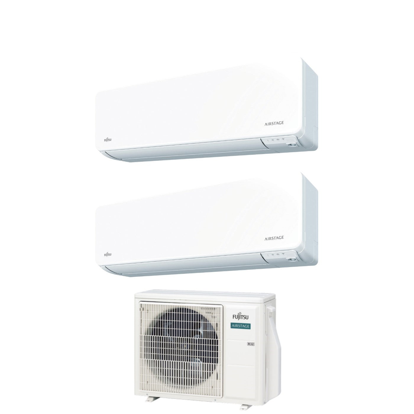 Fujitsu Dual Split Inverter Air Conditioner KG 9+9 series with AOYG14KBTA2 R-32 Integrated Wi-Fi 9000+9000