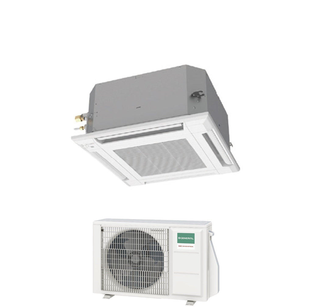 Air conditioner General Fujitsu Cassetta a 4 Vie Inverter series KVLA ECO 12000 Btu AUXG12KVLA-E R-32 optional Wi-Fi Griglia Inclusa
