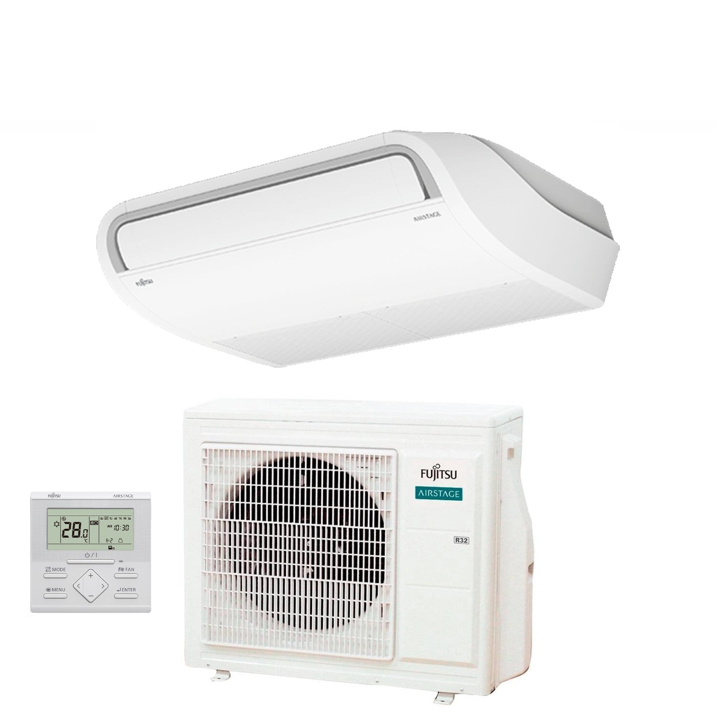Fujitsu Inverter Ceiling Air Conditioner ECO KR series 24000 Btu ABYG24KRTA + AOYG24KATA R-32 3NGF83085 Wi-Fi Optional Class A+/A with standard wired control