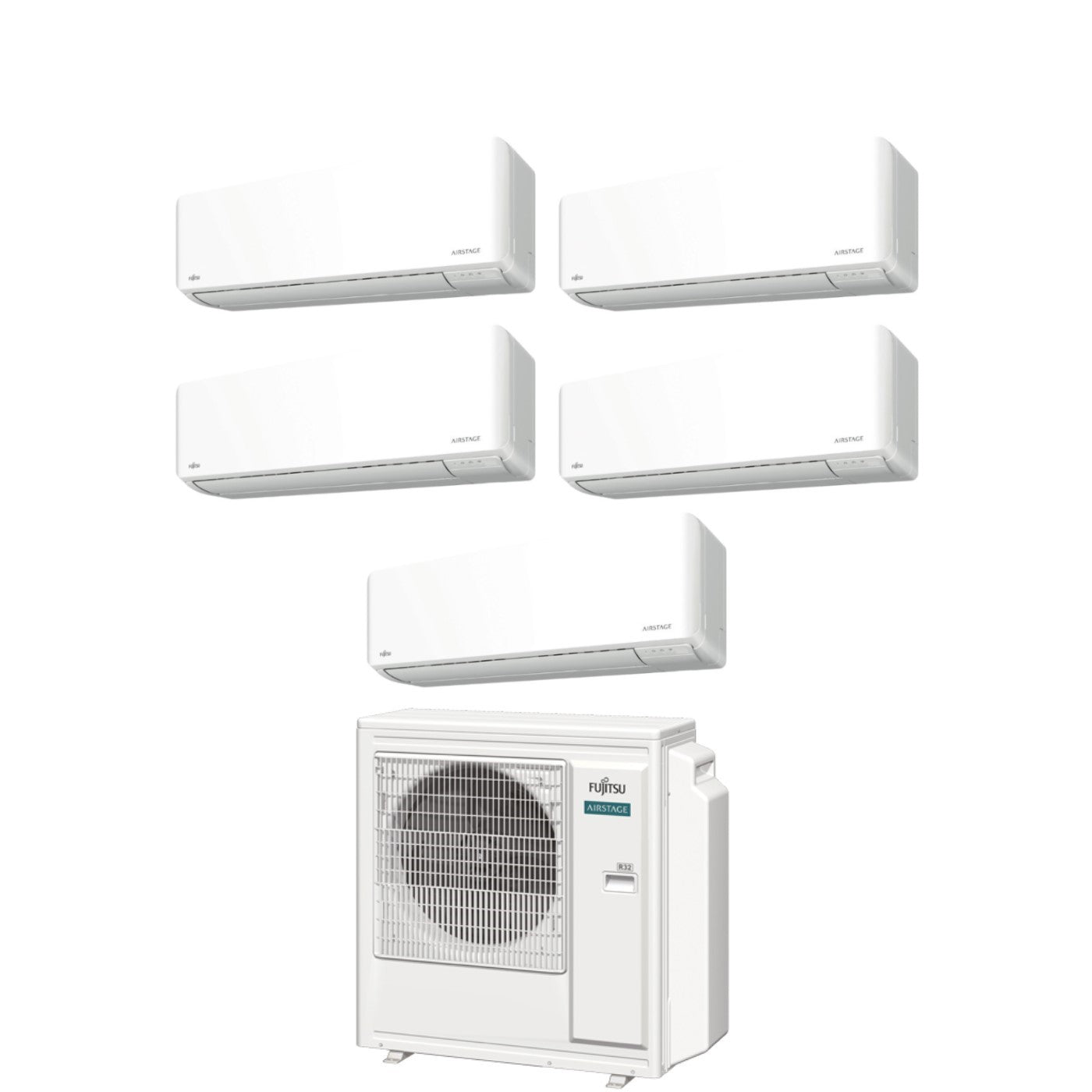 Air conditioner penta-split Fujitsu Inverter series KM AIRSTAGE 9+9+9+12+12 with AOEG36KBTA5 R-32 built-in Wi-Fi 9000+9000+9000+12000+12000