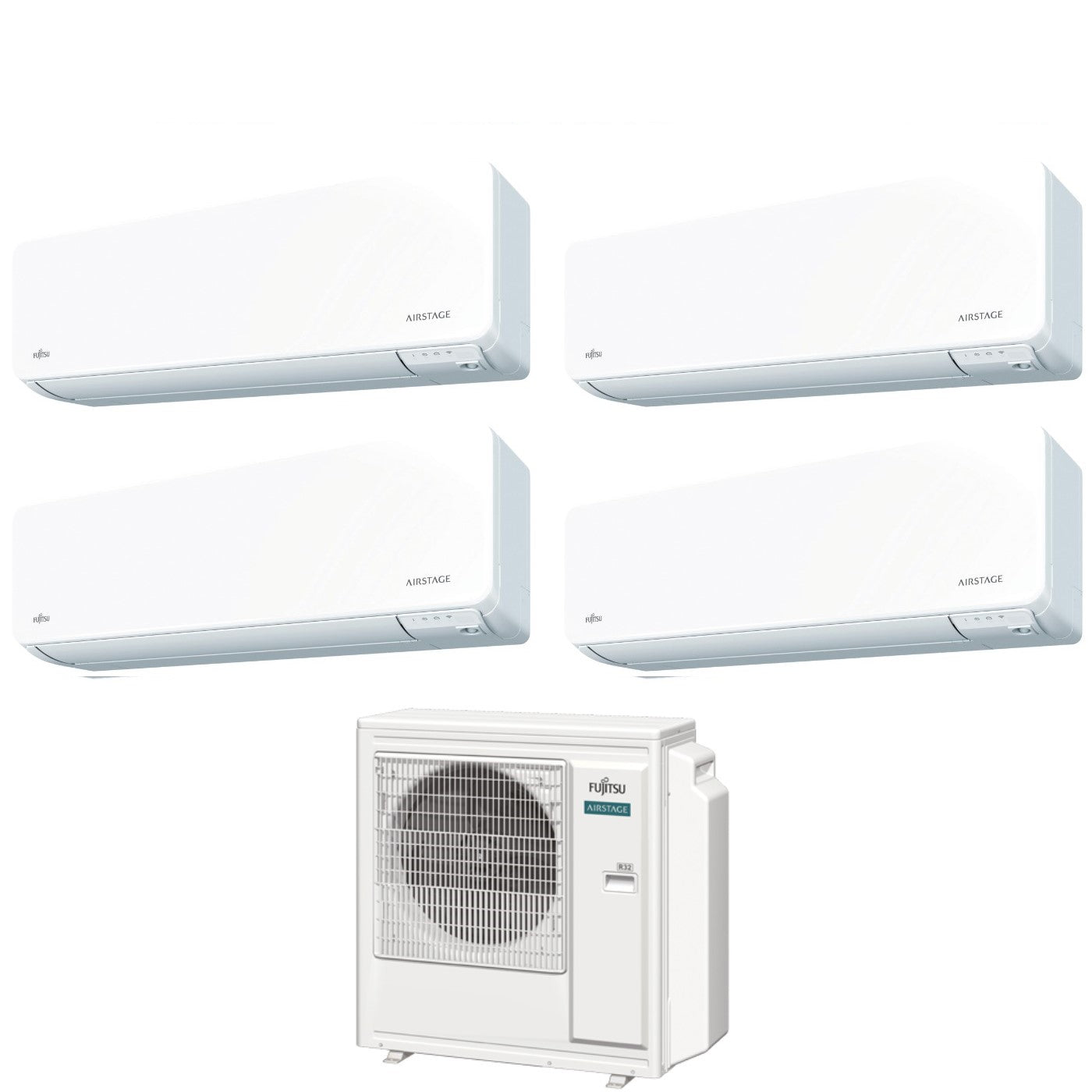 Air conditioner quad-split Fujitsu Inverter series KG AIRSTAGE 7+9+12+14 with AOEG30KBTA4 R-32 built-in Wi-Fi 7000+9000+12000+14000
