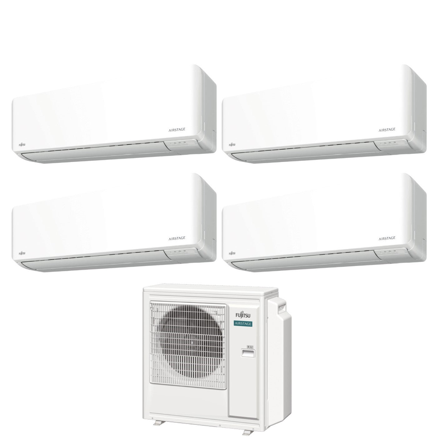 Fujitsu Quadri Split Inverter Air Conditioning KM 7+7+14+14 series with AOYG30KBTA4 R-32 Integrated Wi-Fi 7000+7000+14000+14000