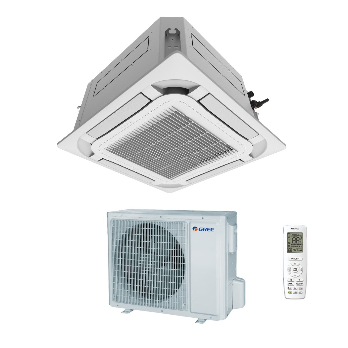 Air conditioner Gree a Cassetta a 8 vie 12000 Btu GUD35T/A-T R-32 optional Wi-Fi with Telecomando e Pannello Incluso - Novità