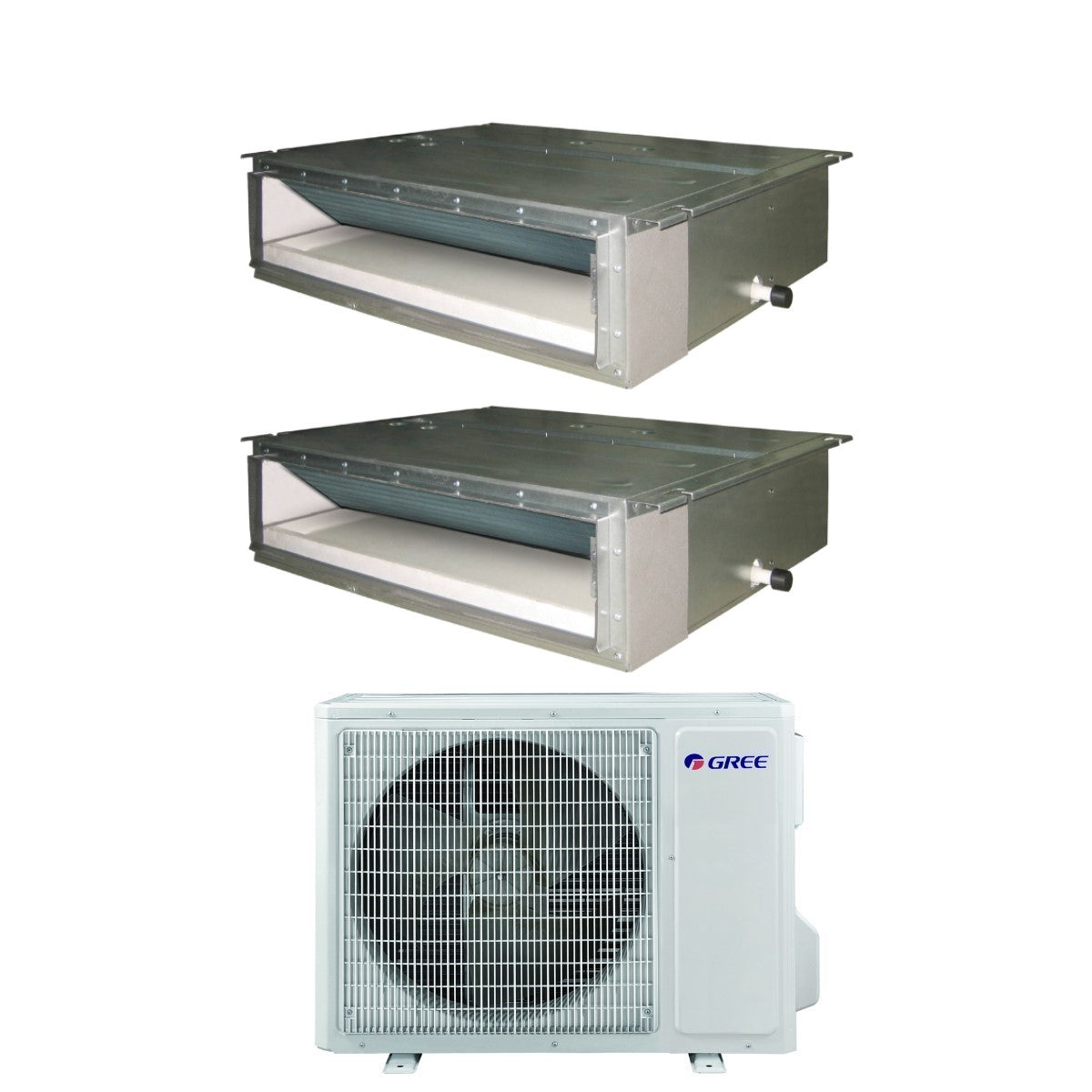 Gree Ducted Air Conditioner Dual Split Inverter 9+12 with GWHD(24)NK6OO R-32 9000+12000