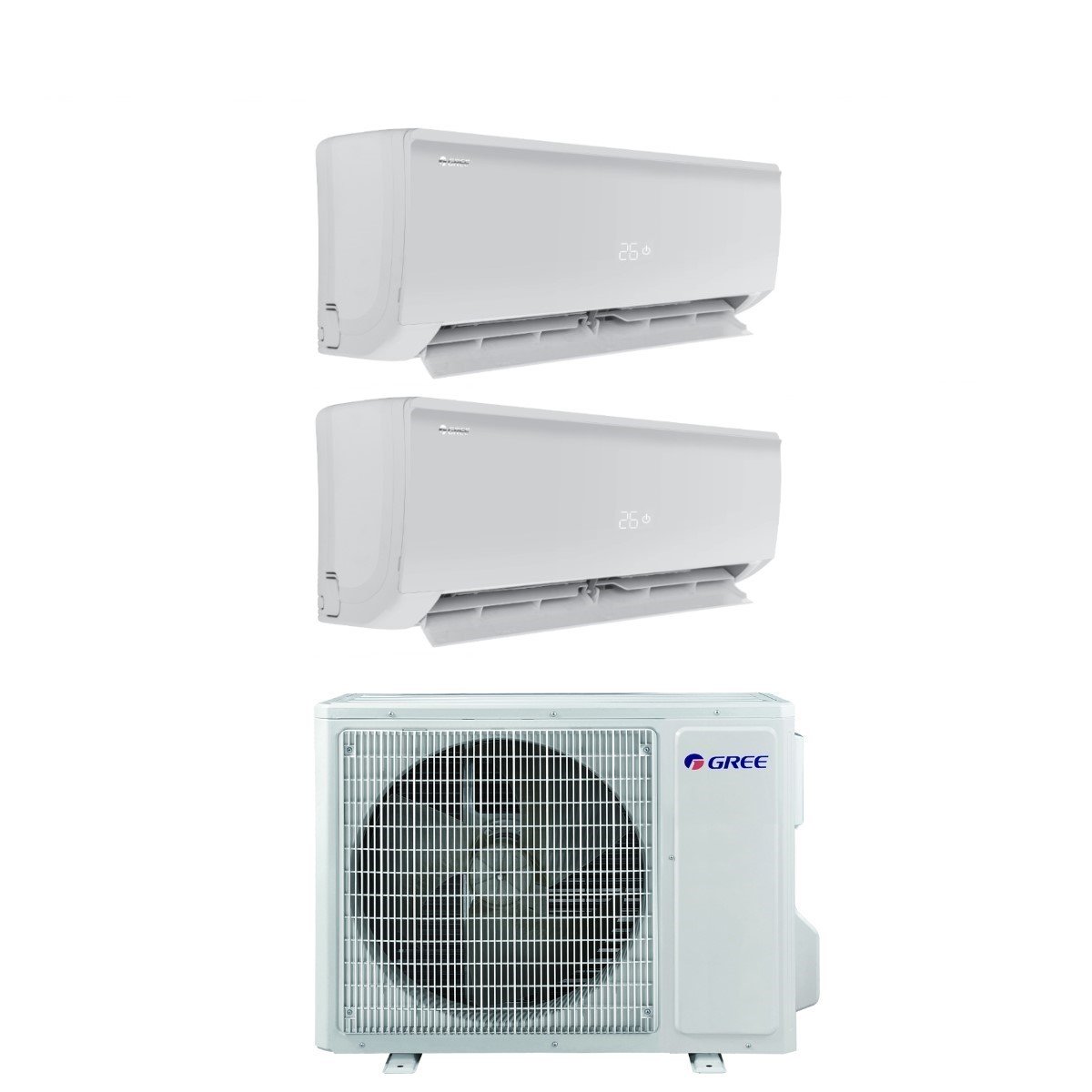 Gree Dual Split Inverter Air Conditioner BORA PLUS 9+12 series with GWHD(14)NK6OO R-32 Wi-Fi Optional 9000+12000