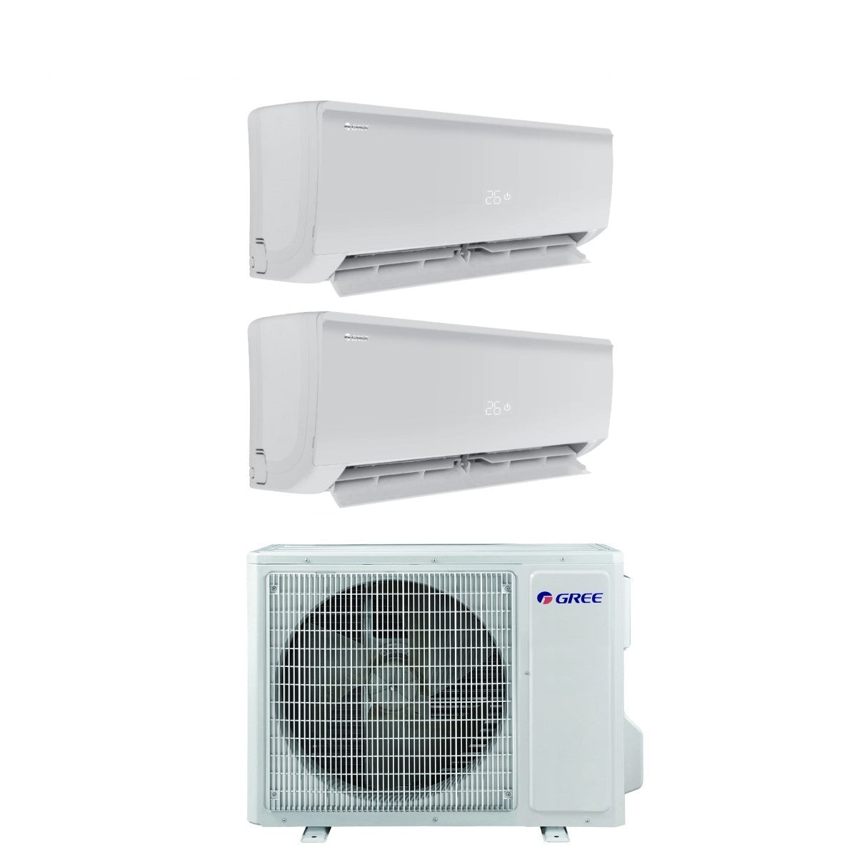 Gree Dual Split Inverter Air Conditioner BORA PLUS 9+9 series with GWHD(14)NK6OO R-32 Wi-Fi Optional 9000+9000