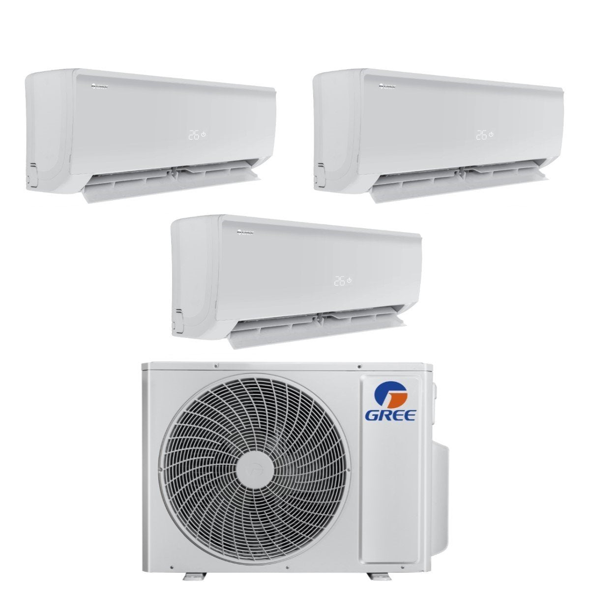 Gree Trial Split Inverter Air Conditioning BORA PLUS series 9+9+12 with GWHD(21)NK6OO R-32 Wi-Fi Optional 9000+9000+12000