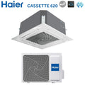 Haier Air Conditioner Cassette 4-Way Inverter Cassette620 Series 18000 Btu AB50S2SC2FA R-32 Wi-Fi Optional with Panel Included Wired Control Haier White HW-BA116ABK