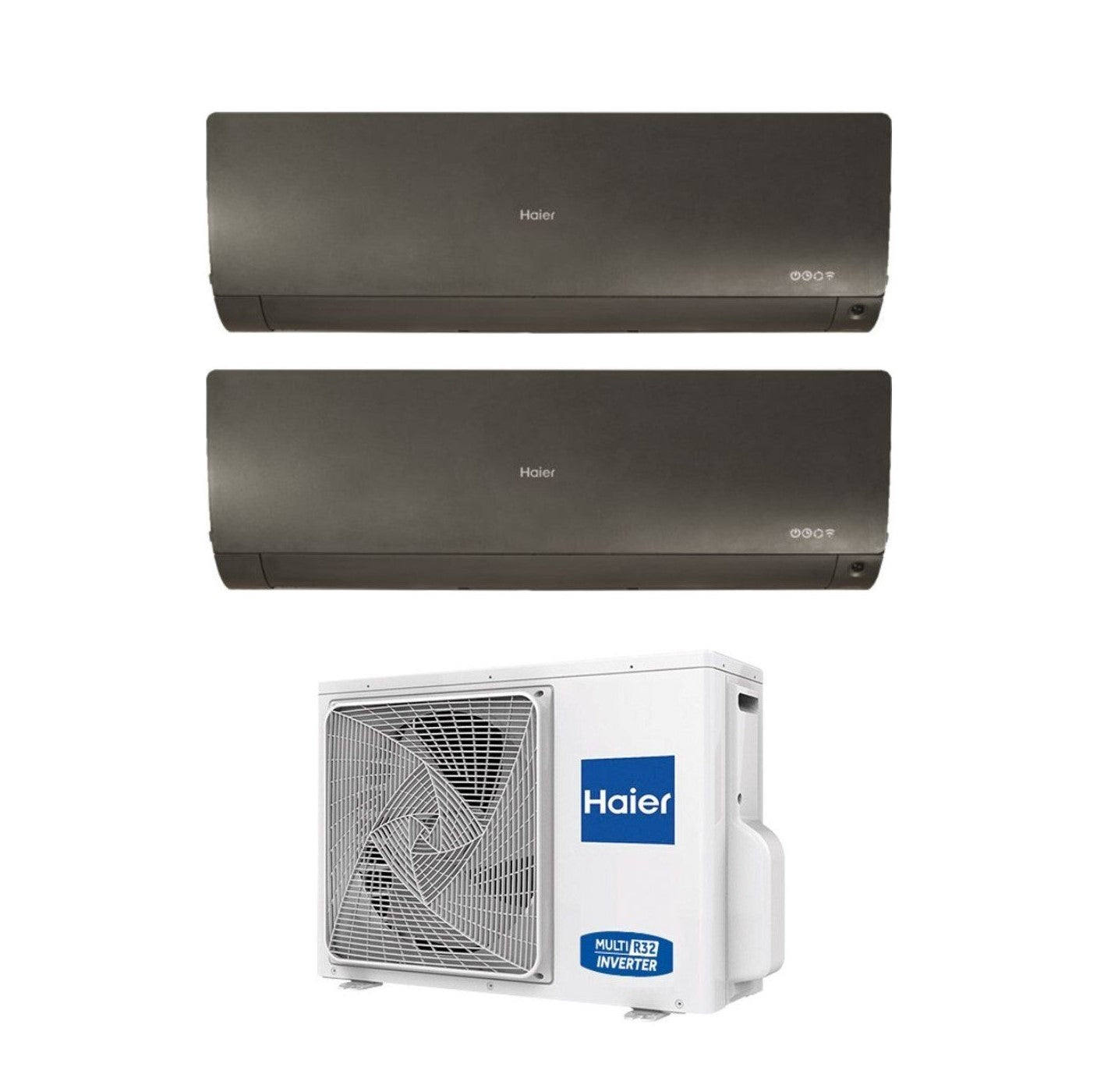 Haier Dual Split Inverter Air Conditioner FLEXIS PLUS BLACK 9+12 series with 2U40S2SM1FA R-32 Integrated Wi-Fi Black Color 9000+12000