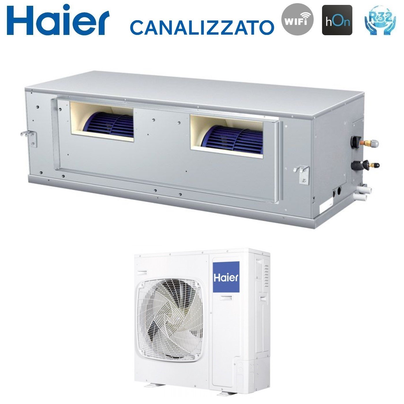 Haier Inverter Ducted Air Conditioner High Prevalence 42000 Btu ADH125H1ERG Three-Phase R-32 Wi-Fi Optional Haier YR-HRS01 Infrared Remote Control + RE-02 Receiver