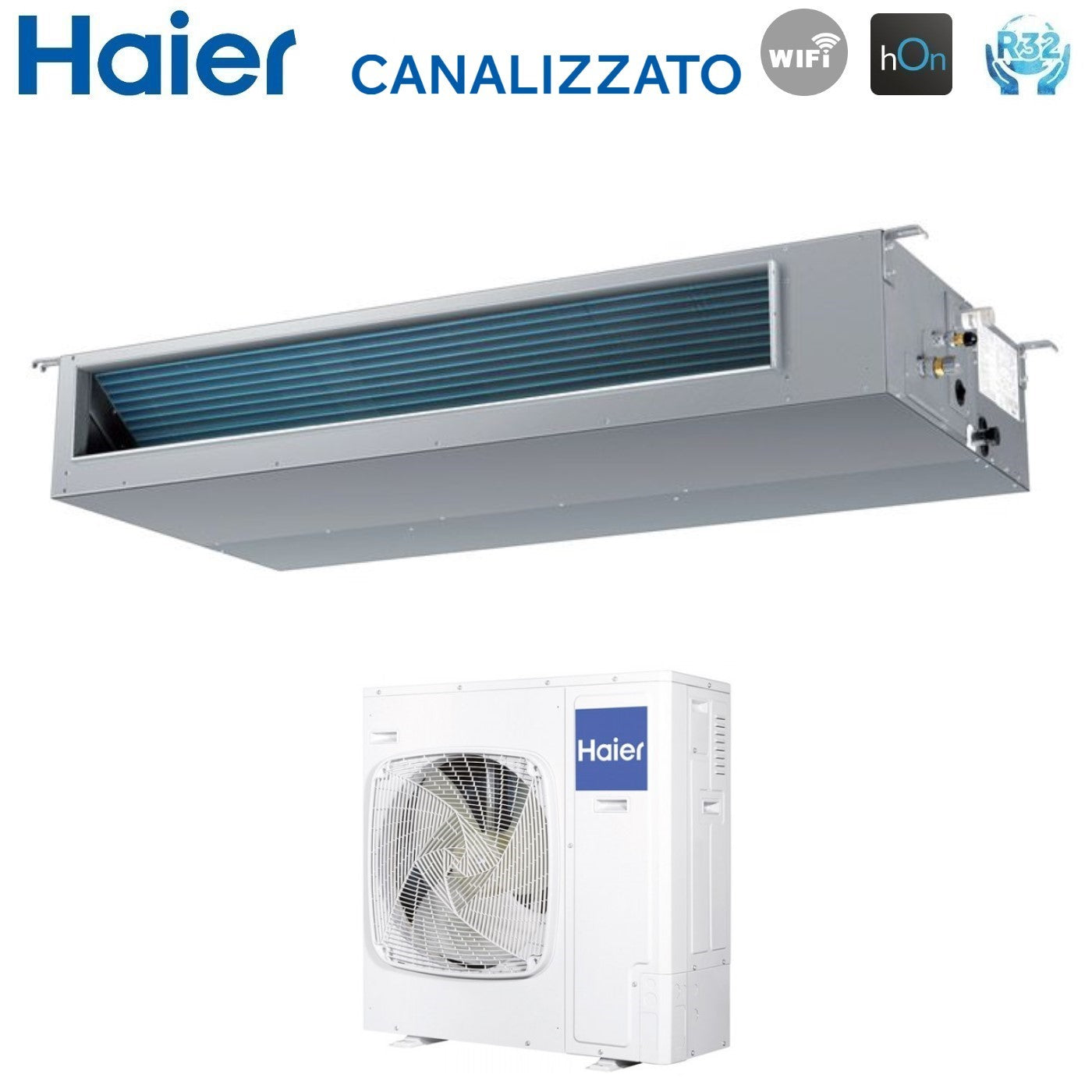 Haier Inverter Air Conditioning Ducted Medium Prevalence 42000 Btu AD125S2SM3FA Single Phase R-32 Wi-Fi Optional Haier YR-HRS01 Infrared Remote Control + RE-02 Receiver