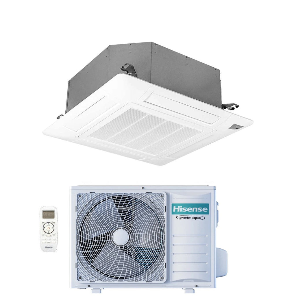 Hisense Inverter Cassette Air Conditioner TURBO series 18000 Btu ACT52UR4RCC8 + AUW52U4RJ8 R-32 Optional Wi-Fi Class A++/A+ with Remote Control and Panel Included
