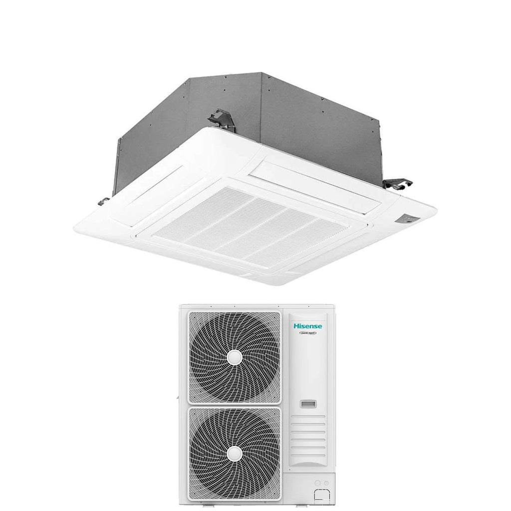 Hisense Inverter Cassette Air Conditioner TURBO series 48000 Btu AUC140UR4RKC8 + AUW140U6RN8 R-32 Wi-Fi Optional with Remote Control and Panel Included