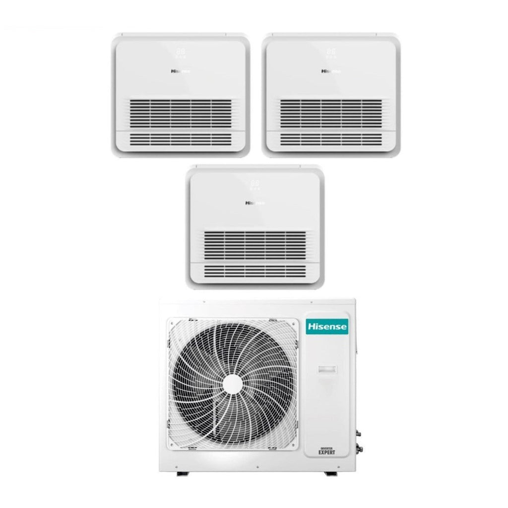 Hisense Trial Split Console Air Conditioner 12+12+12 with 4AMW81U4RAA R-32 Wi-Fi Optional With Standard Remote Control 12000+12000+12000 - New