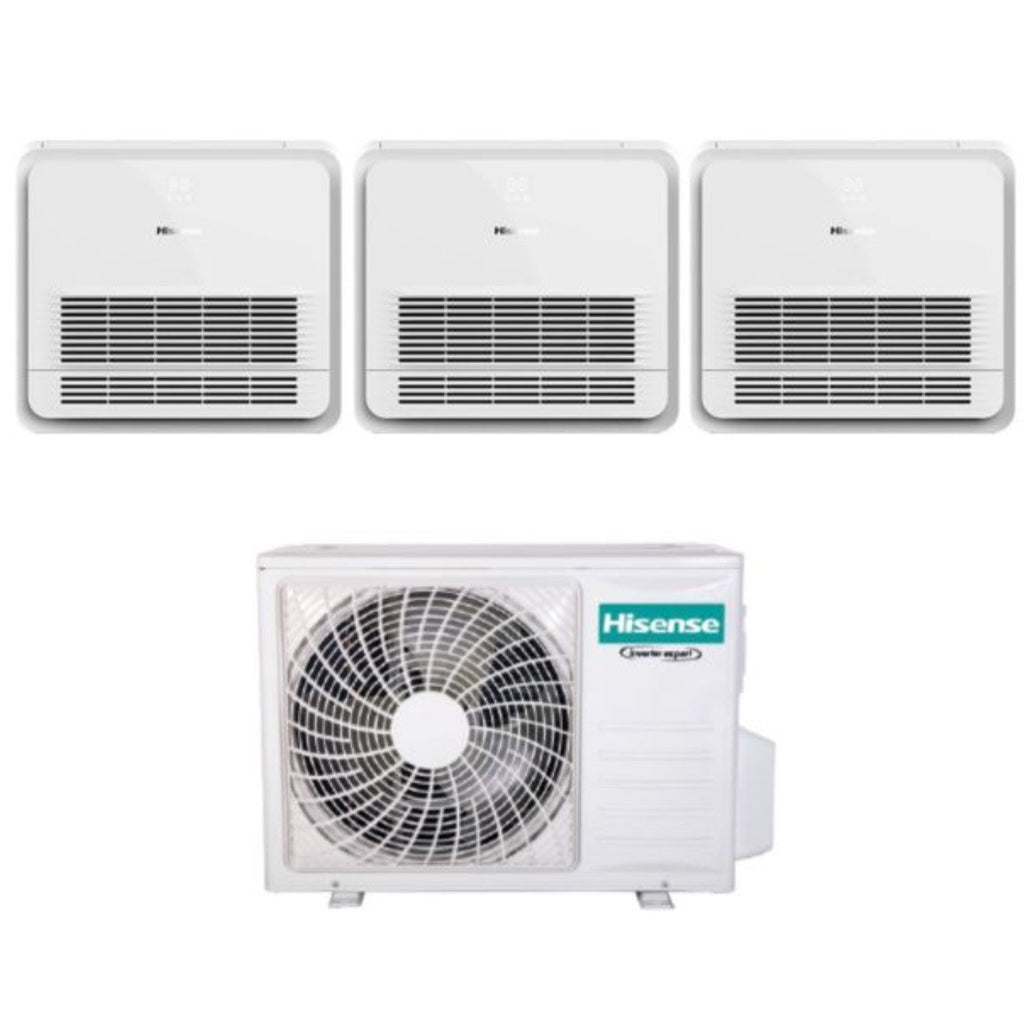 Hisense Trial Split Console 9+9+9 Air Conditioner with 3AMW62U4RFA R-32 Wi-Fi Optional with 9000+9000+9000 Series Remote Control - New