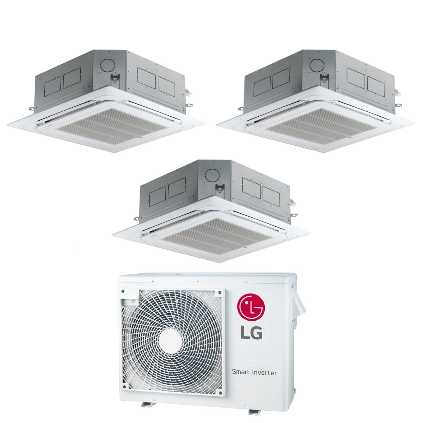 Air conditioner tri-split LG Inverter a Cassetta 12+12+12 with MU3R21 R-32 optional Wi-Fi 12000+12000+12000 with Griglia Inclusa