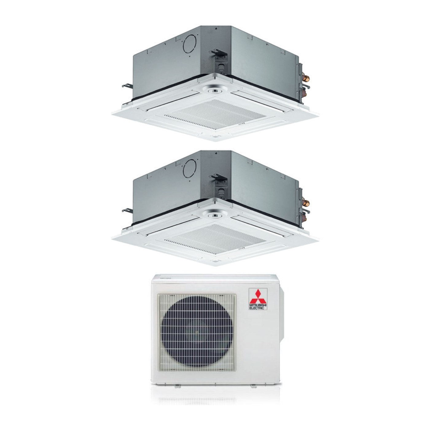 Mitsubishi Electric Dual Split Inverter Cassette Air Conditioner 60x60 SLZ-M 9+12 with MXZ-2F42VF R-32 Wi-Fi Optional 9000+12000