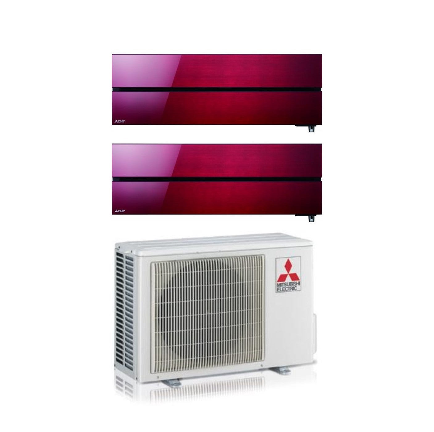 Air conditioner dual-split Mitsubishi Electric Kirigamine Style Ruby Red 12+12 with MXZ-2F53VF R-32 built-in Wi-Fi Rosso