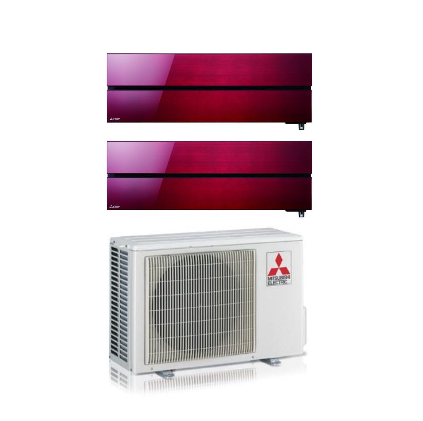 Air conditioner dual-split Mitsubishi Electric Kirigamine Style Ruby Red 9+12 with MXZ-2F42VF R-32 built-in Wi-Fi Rosso