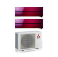 Air conditioner dual-split Mitsubishi Electric Kirigamine Style Ruby Red 9+9 with MXZ-2F42VF R-32 built-in Wi-Fi Rosso