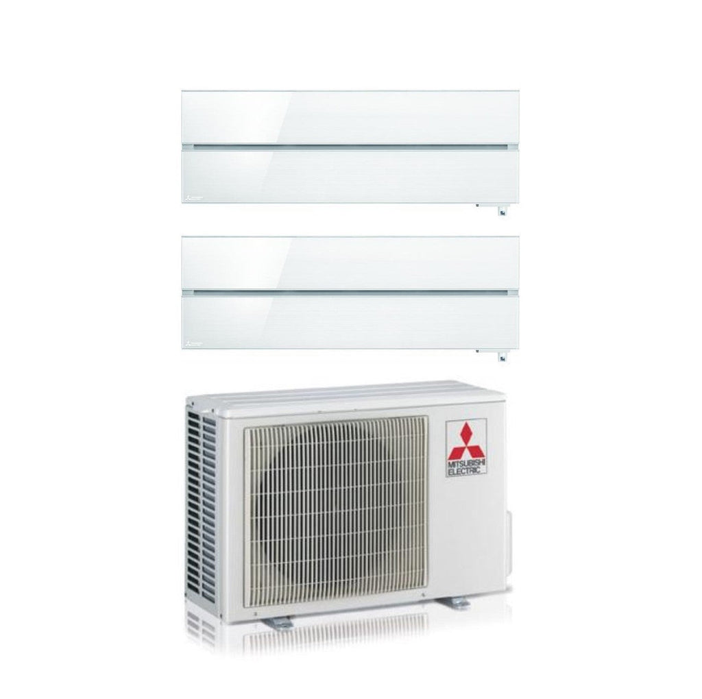 Air conditioner dual-split Mitsubishi Electric Kirigamine Style Pearl White 9+9 with MXZ-2F53VF R-32 built-in Wi-Fi white