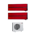 Air conditioner dual-split Mitsubishi Electric Kirigamine Style Ruby Red 9+9 with MXZ-2F53VF R-32 built-in Wi-Fi Rosso